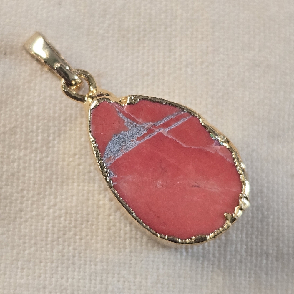 Pink Howlite Teardrop Pendant